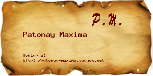 Patonay Maxima névjegykártya